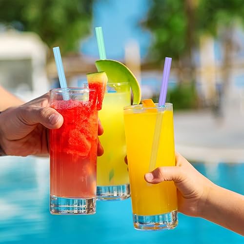 Miniatura 4 de Ziliny 30 popotes de silicona Boba de 9.4 x 0.35 pulgadas, popotes de silicona extra grandes, reutilizables, sin BPA, con 3 cepillos de limpieza,