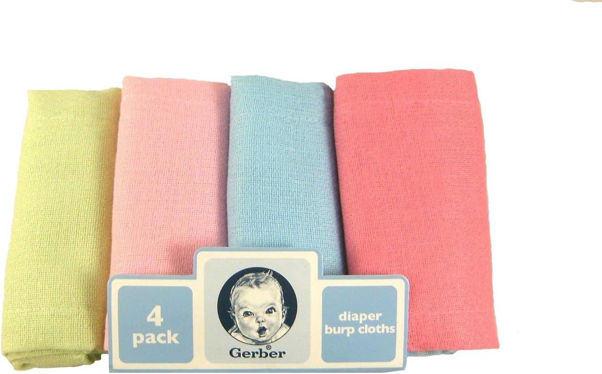 Gerber Girl Diaper Burp Cloths 4 Pack Everything Else