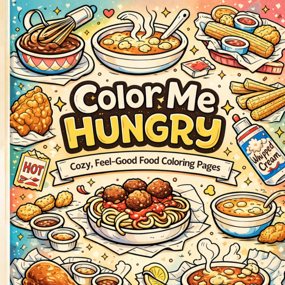 Color Me Hungry: Cozy, Feel-Good Food Coloring Pages