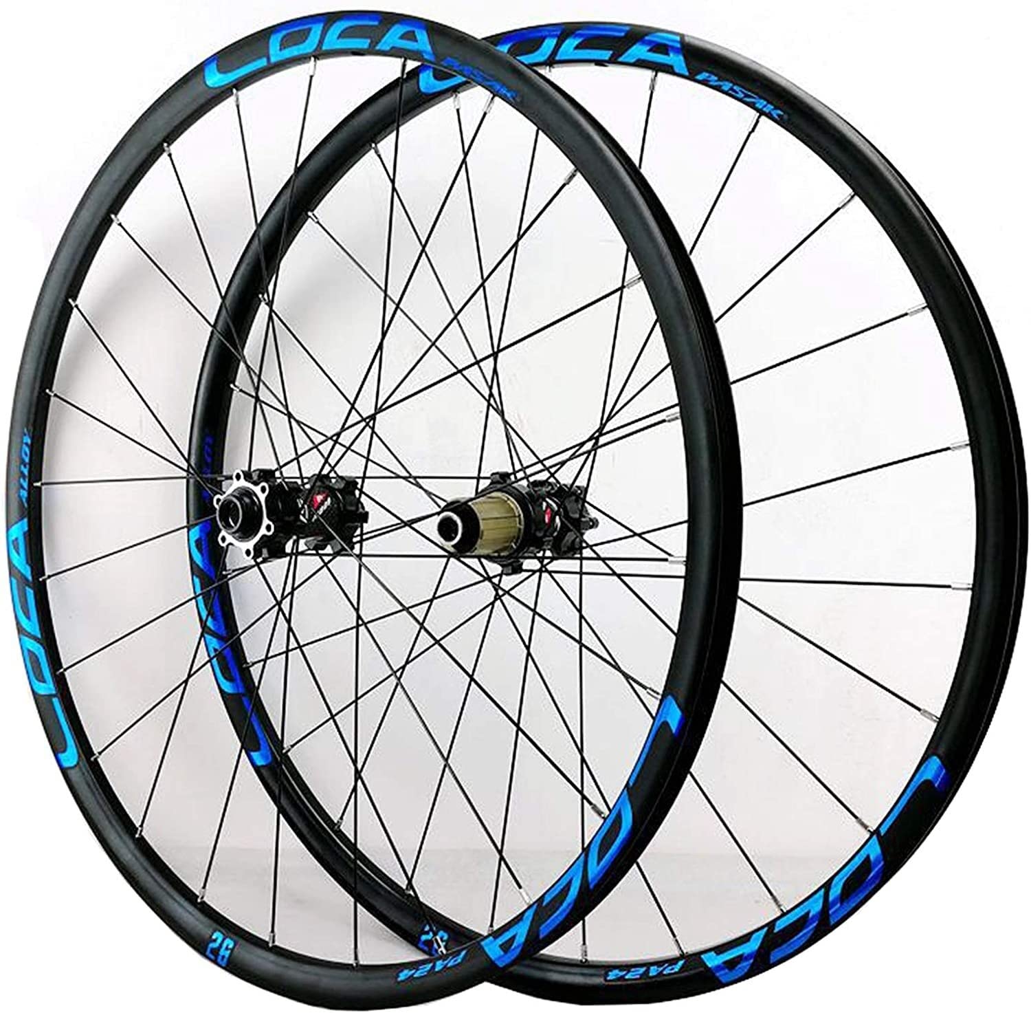 Amdieu Wheelset MTB Ruedas 26/27.5/29in, a través del Eje del Aluminio de la Rueda Delantera y Trasera Brazo de Disco de aleación de Aluminio 24h 8/9/10/11/12 Velocidad de Velocidad Road Wheel