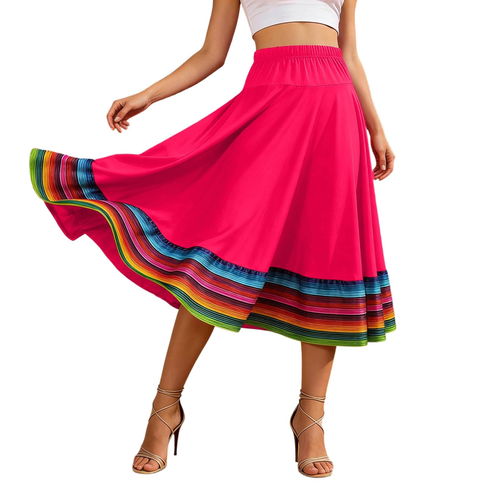 Hochtaillierter Flamenco-Übungsrock