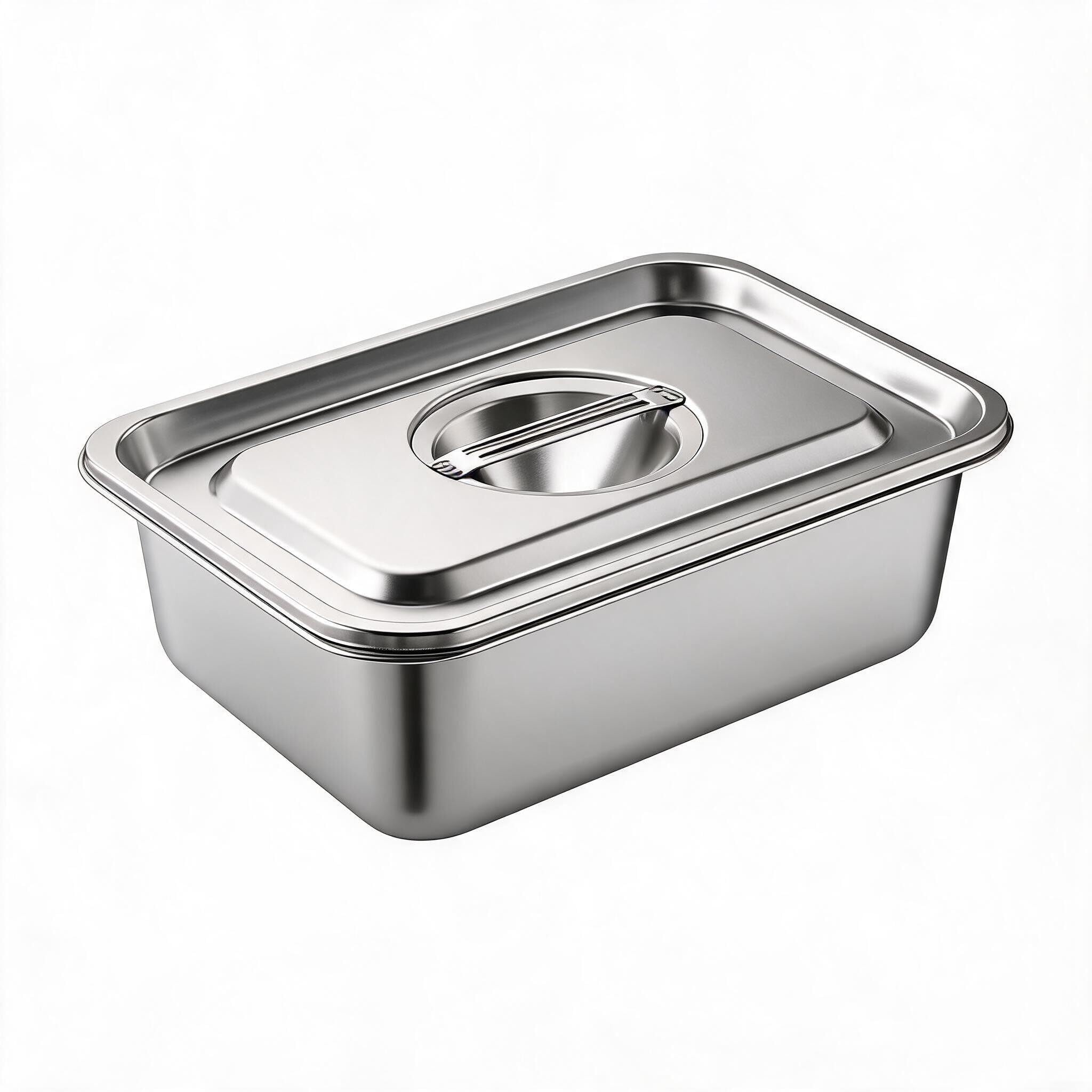 Juego de 2 recipientes gastronorm de acero inoxidable con tapa, bandeja rectangular apilable para buffet y cocina, cuenco profundo para servir 32 x 22 x 20 cm