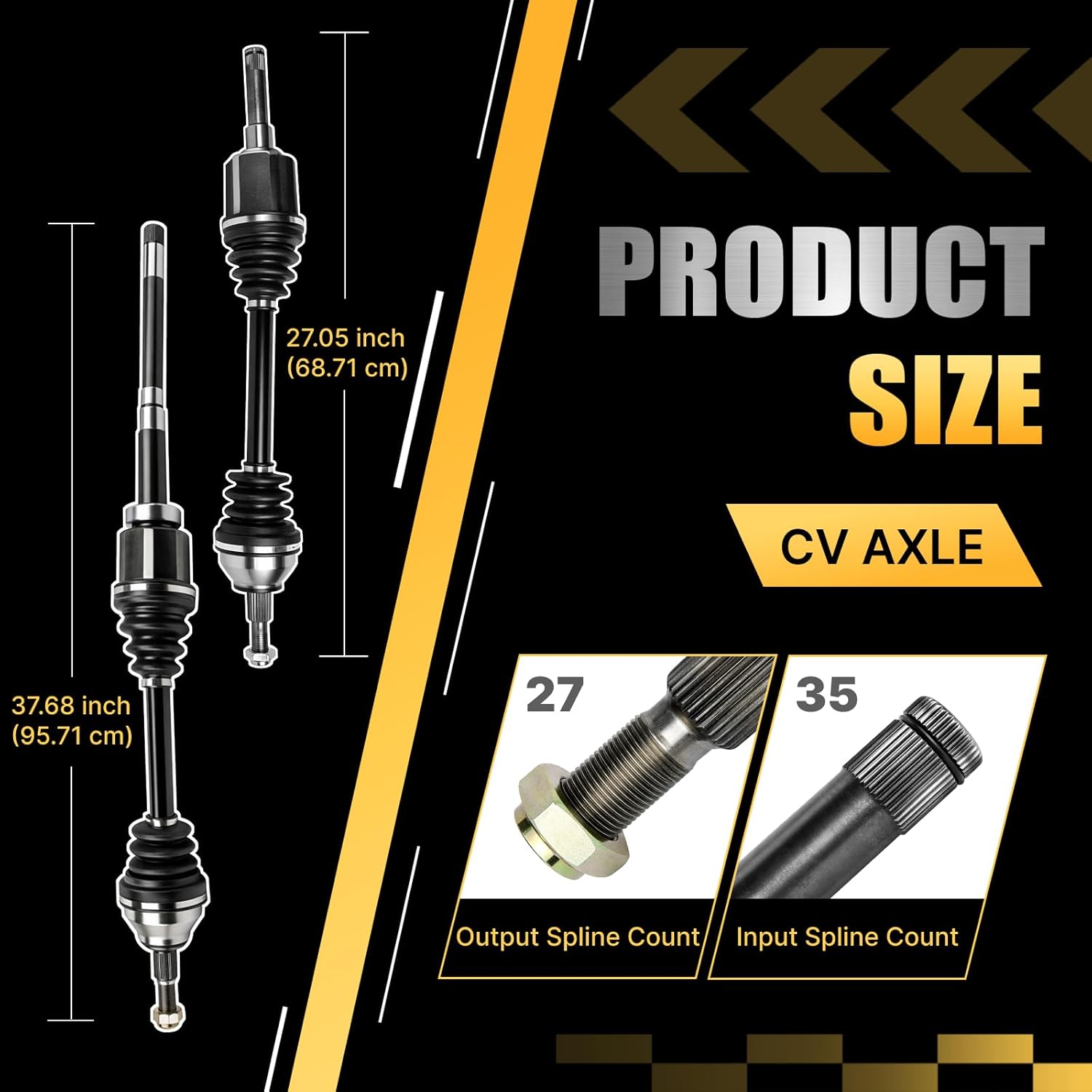 2PCS Front CV Axle Shaft Assembly Compatible with Ford Escape 2013 2014 2015 2016 2017 2018 2019 L4 1.5L 1.6L AWD, Driver and Passenger Side, OE# NCV11164 NCV11167