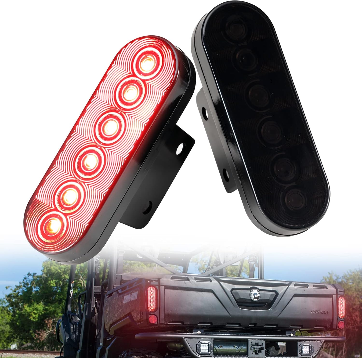A & UTV PRO Defender LED Tail Light Kit, Rear Brake Taillights Assembly for 2016-2025 Can Am Defender MAX HD5 HD8 HD9 HD10 Stop Lamps Accessories, Replace OEM #710004257, Smoked, 2PCS