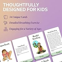 Vista 4 de Tarjetas de ejercicios de respiración para niños calma y concentración - para aula, esquina tranquila, descansos cerebrales o terapia de juego