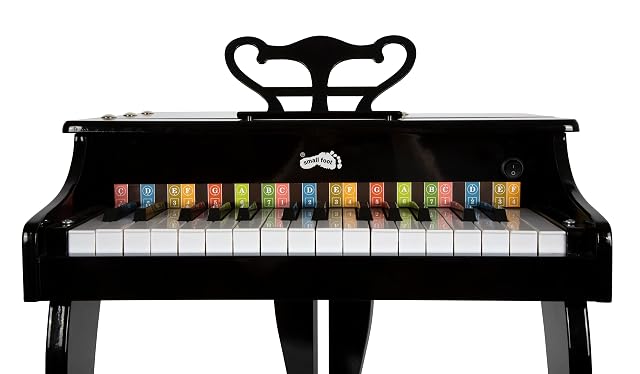 Foto 5 de 8 de Small Foot Piano de Cola Infantil en Madera, Piano electrónico de Madera con Taburete