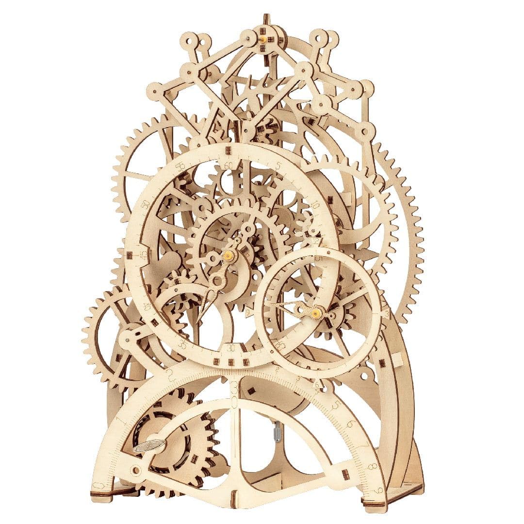Robotime LK501 ROKR Pendulum Clock: Mechanical Gears Moving Wood 3D Puzzle Model: Age 14 plu, Standard Size