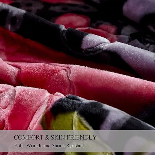 Miniatura 7 de Manta pesada JML, manta con forro polar estilo coreano, manta para cama de felpa suave y cálida, manta para cama de 2 capas con estampado de raschel