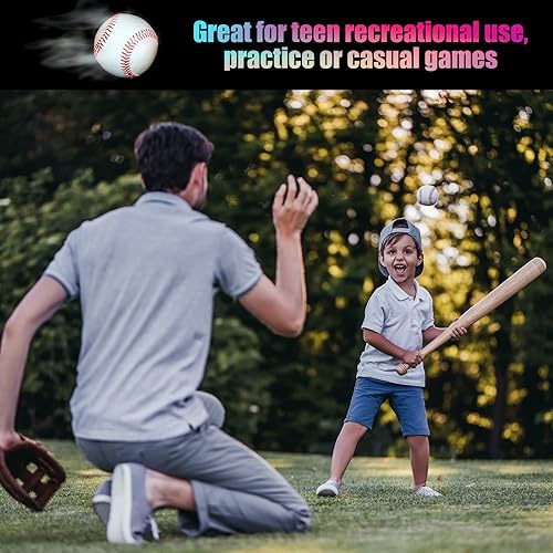 Vista 5 de PATIKIL Baseball Leather Baseballs Soft Bulk Standard Size T-Balls