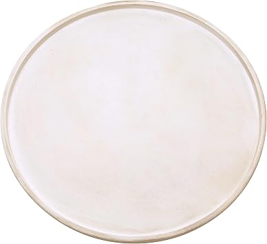 DN DECONATION White Wood Tray, 14.76 Decorative Tray for Coffee Table, Decorative Round Trays for Dining Room, Living Room, Farmhouse Decor
