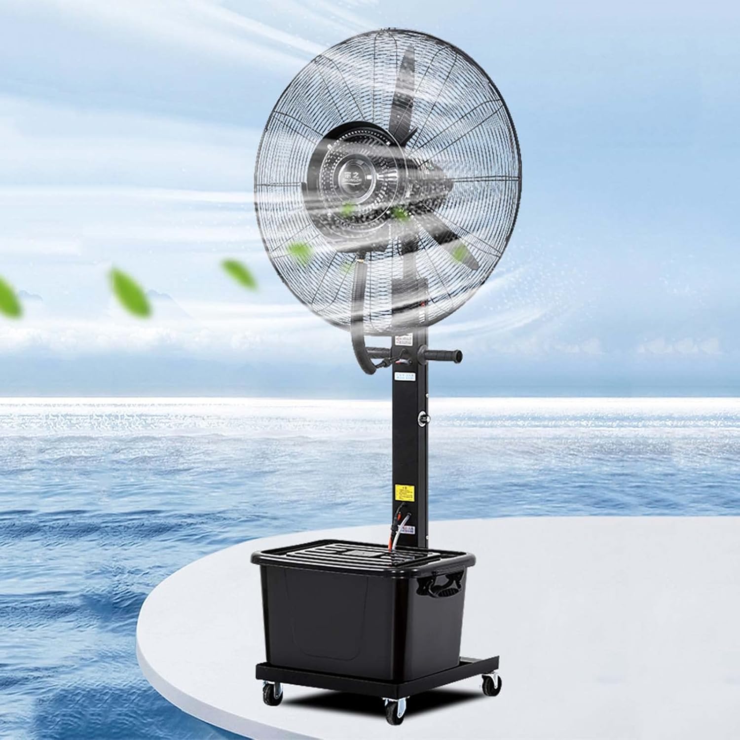 Pedestal Stand Fan with Spray Fan Mister 320W/26 380W/30 Outdoor Misting Fan Cooling Fans 45° Adjustable Tilt, 380W/30in