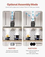 Vista 3 de VEVOR Inserto de campana extractora, campana de ventilación de cocina integrada de 30 pulgadas, campana de estufa de acero de 800 CFM, con control