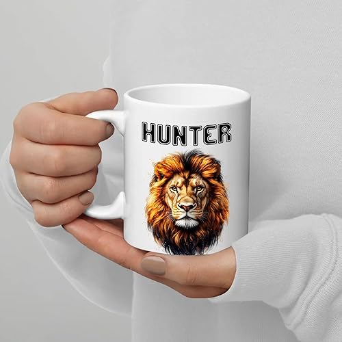 Miniatura 5 de Taza de café de león personalizada con nombre y texto, regalos para hombres, mujeres, amantes del león, taza de café personalizada con acento Leo de