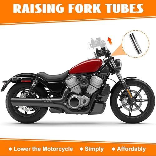 Miniatura 3 de Kit de extensión de tubo de horquilla de 1.535 in de 4 pulgadas cromado compatible con Harley Davidson Sportster 883 1200 XL Dyna Glide y FXR