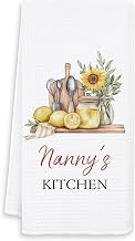 Nanny's Grandma Kitchen Towels, Mother's Day Birthday Gifts for Nanny Grandma Dish Tea Towels for Kitchen Decor, Grandmother Gifts from Grandkids Decorative Hand Towels, 16x24 Inch