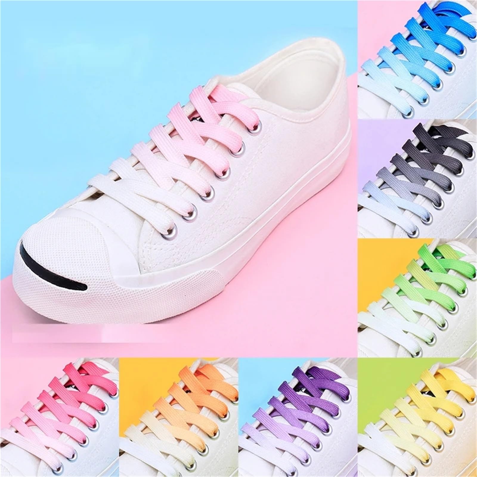 5 Paar bunte Seidenschnürsenkel Candy Gradient Party Camping Stiefel Schnürsenkel Für Sneaker