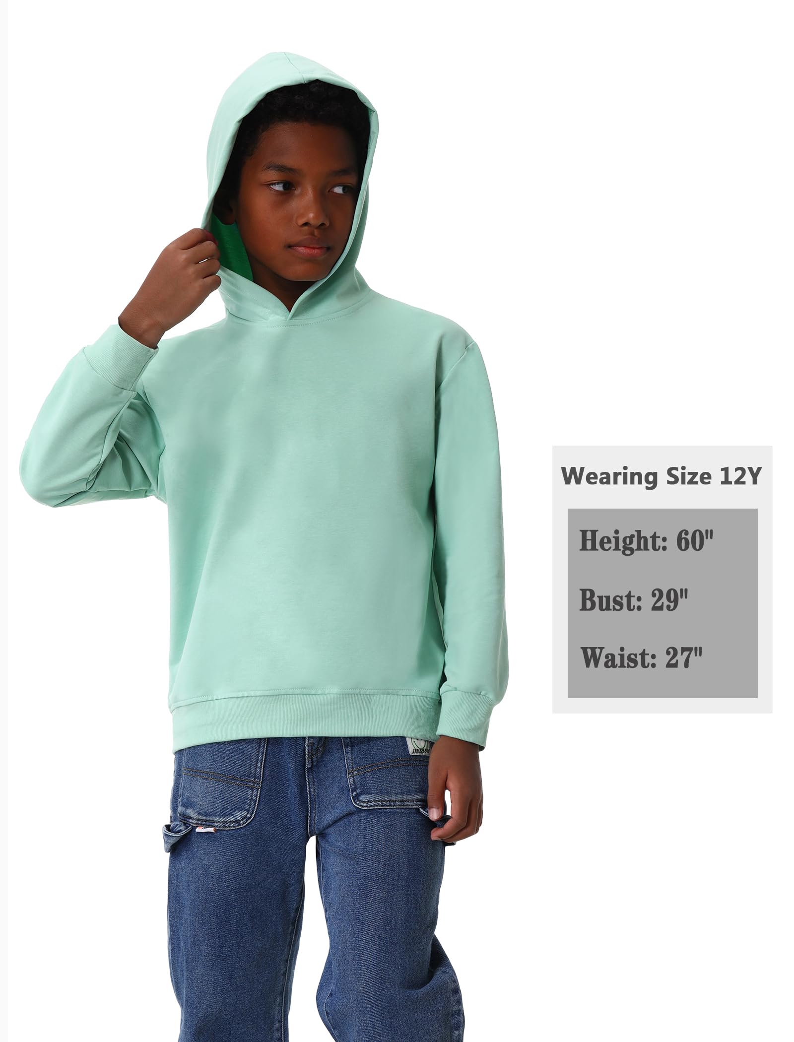 EXARUS Confezione da 3 felpa con cappuccio per ragazzi con stampa di lettere felpa con cappuccio per bambini pullover con grafica a maniche lunghe per adolescenti casual scuola 6-14 anni