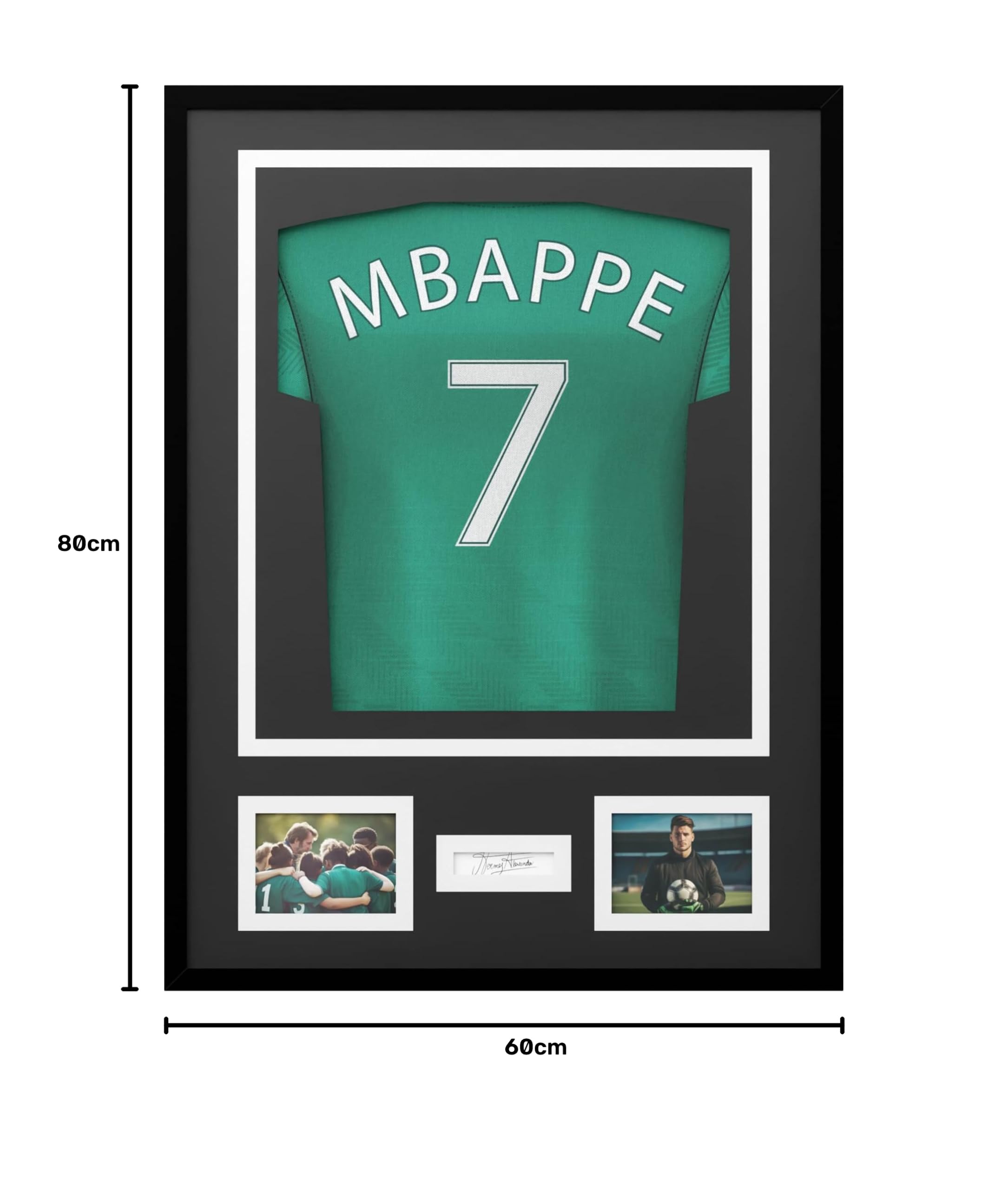 Avalo Marco de objetos de aluminio – Camiseta de fútbol – Marco 3D Box Frame – 60 x 80 cm – Negro