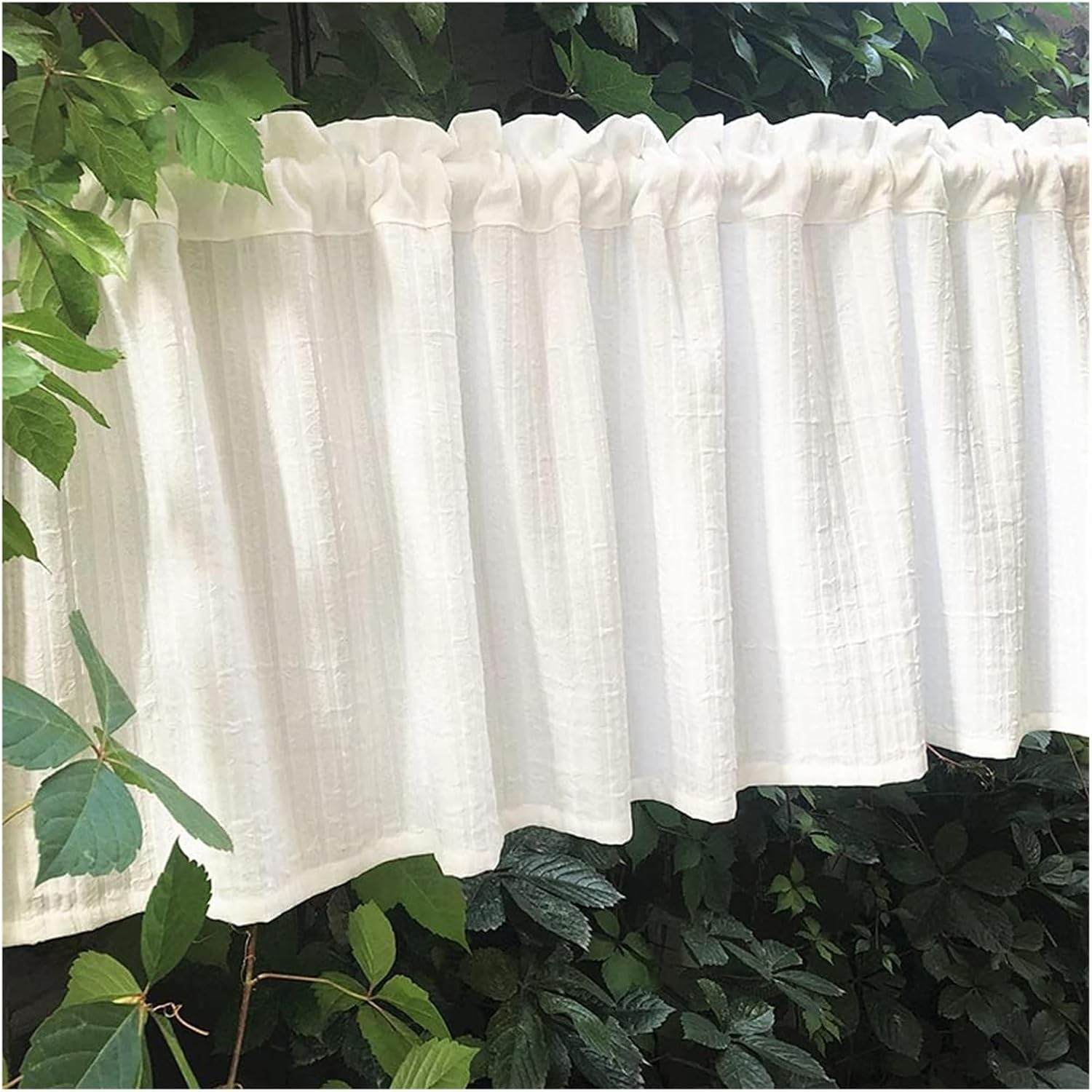 Window Curtain,Valance Curtains Sheer Valance Curtain,Window curtains,Cafe Kitchen Curtains, Sheer Voile Short Curtains Draperies Half Curtains Romantic Valance for Small Window Decoration(H50CM,W200C