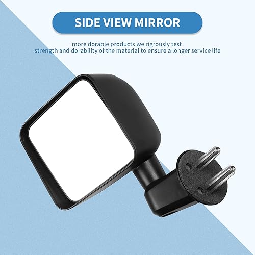 Miniatura 3 de ECCPP Espejo lateral del conductor, espejos retrovisores negros izquierdos, plegado manual para Jeep Wrangler 2007-2017