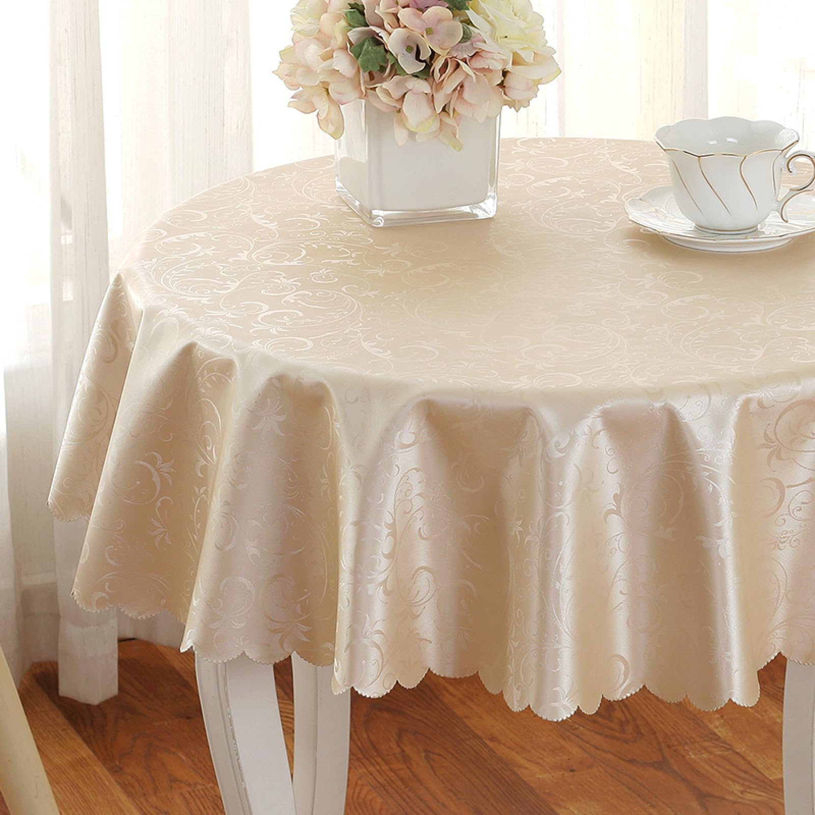 Nappe Anti Tache Mariage et Fête - Toile Cirée Ronde Banquet