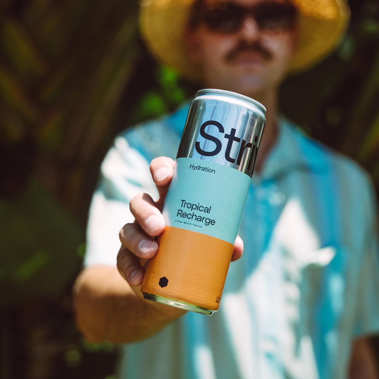 Strive Soda Tropical Recharge - Sparkling Hydration Soda with Electrolytes & Organic Honey - Passionfruit Coconut Naturally Sweetened Drink - No Artificial Sweeteners or Preservatives - 12 Pack Cans