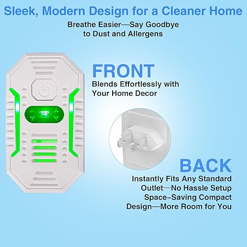 Miniatura 2 de Purificador de aire enchufable, ambientador portátil de iones negativos para el hogar, dormitorio, cocina, oficina, garaje, habitación, ionizadores,
