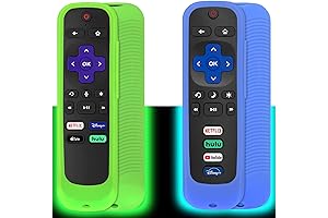 Glow-in-the-Dark Silicone Roku Remote Case - 2-Pack with Lanyard