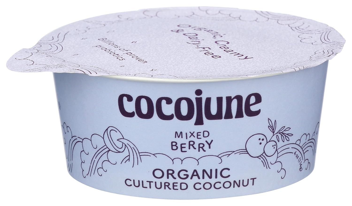 Cocojune Organic Mixed Berry Coconut Yogurt, 4 OZ Grocery