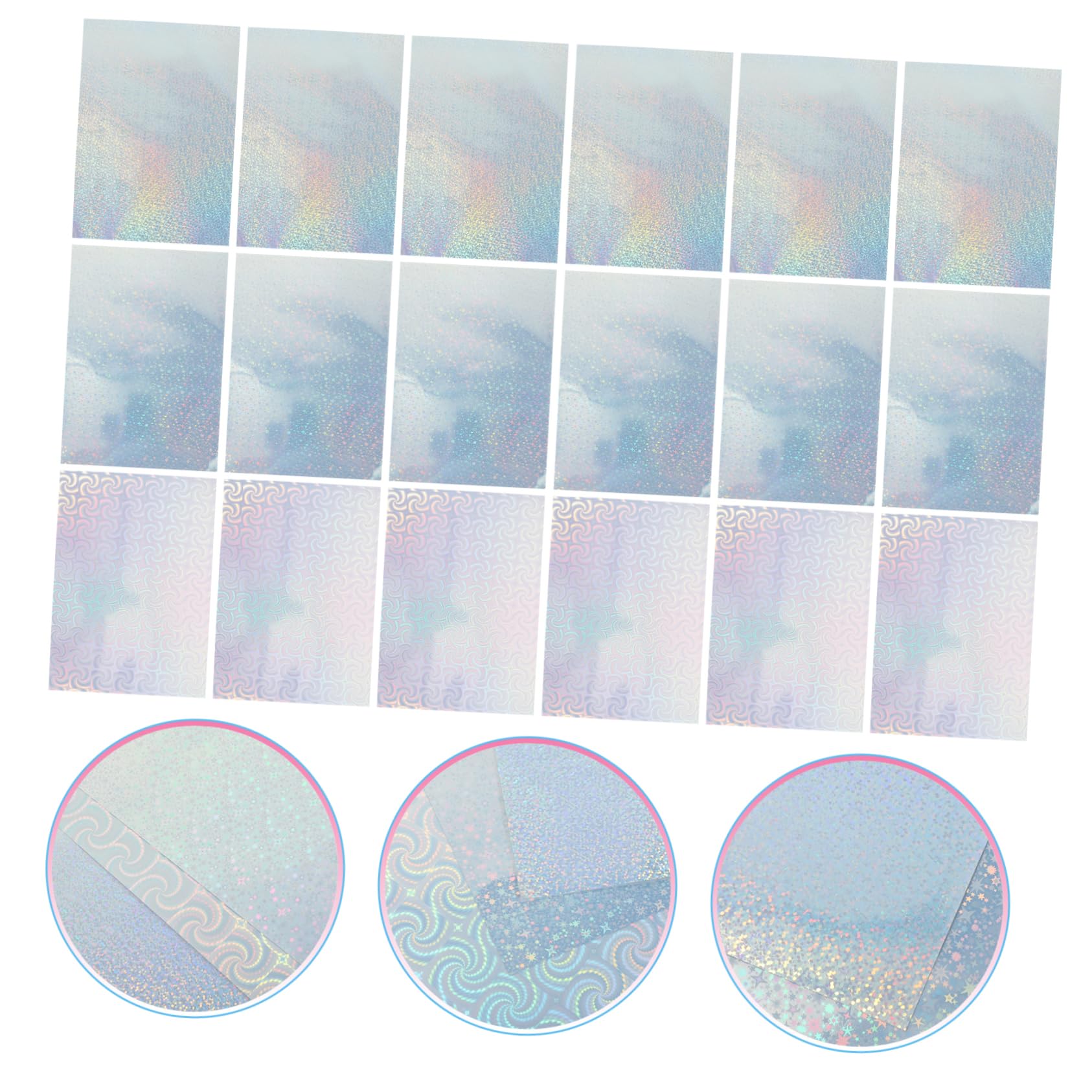 Bedruckbares Aufkleberpapier für Drucker A4, 30 Stück | Holografische Optik, Aluminium Laminatfolie, Stark Haftend und Zuschneidbar, für Büro und Unternehmen