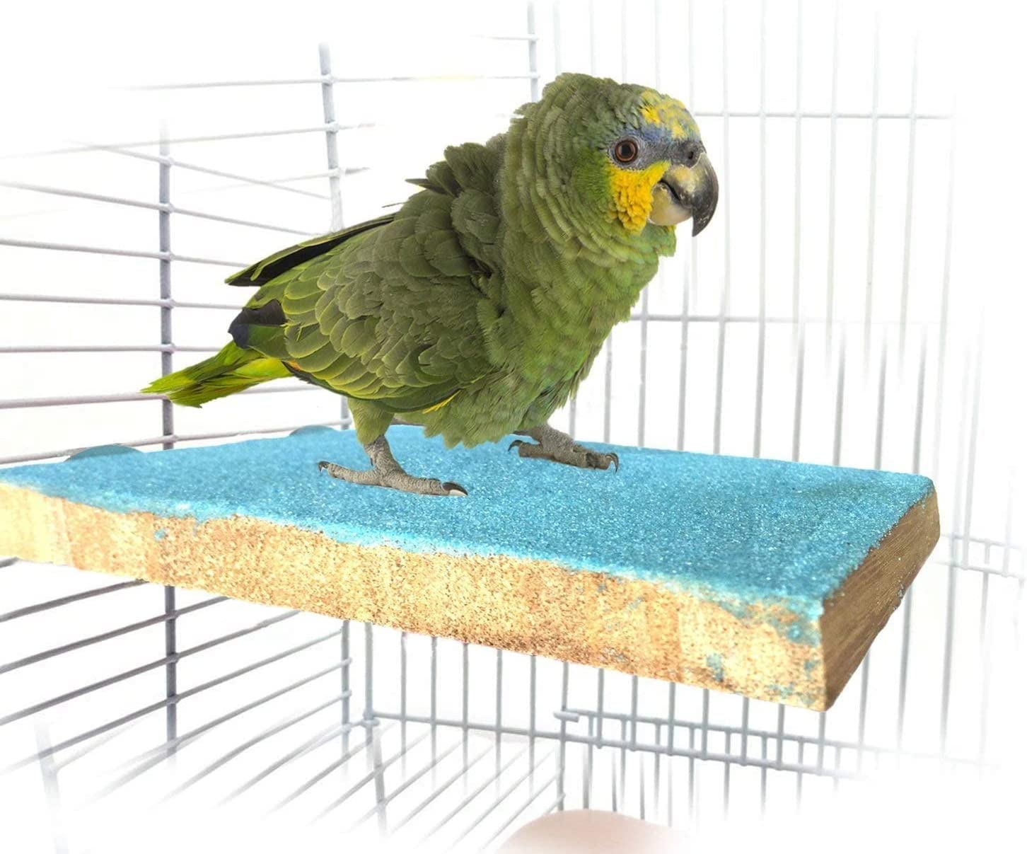 Litewoo Bird Perch Stand Wood Parrot Platform for Cage, A, Blue