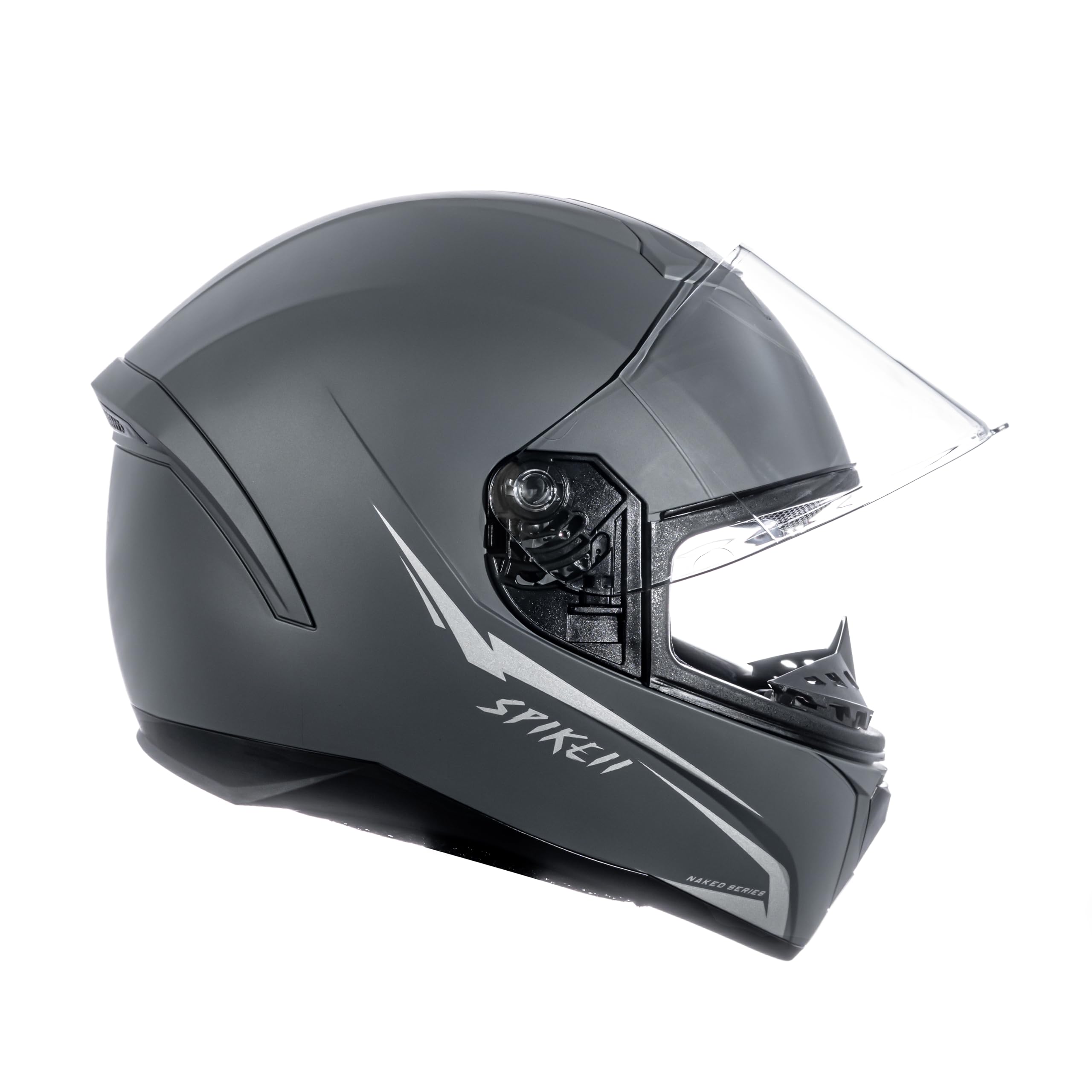 Peels Capacete Moto Fechado Spike II NKD Cinza Dark Fosco/Prata 56