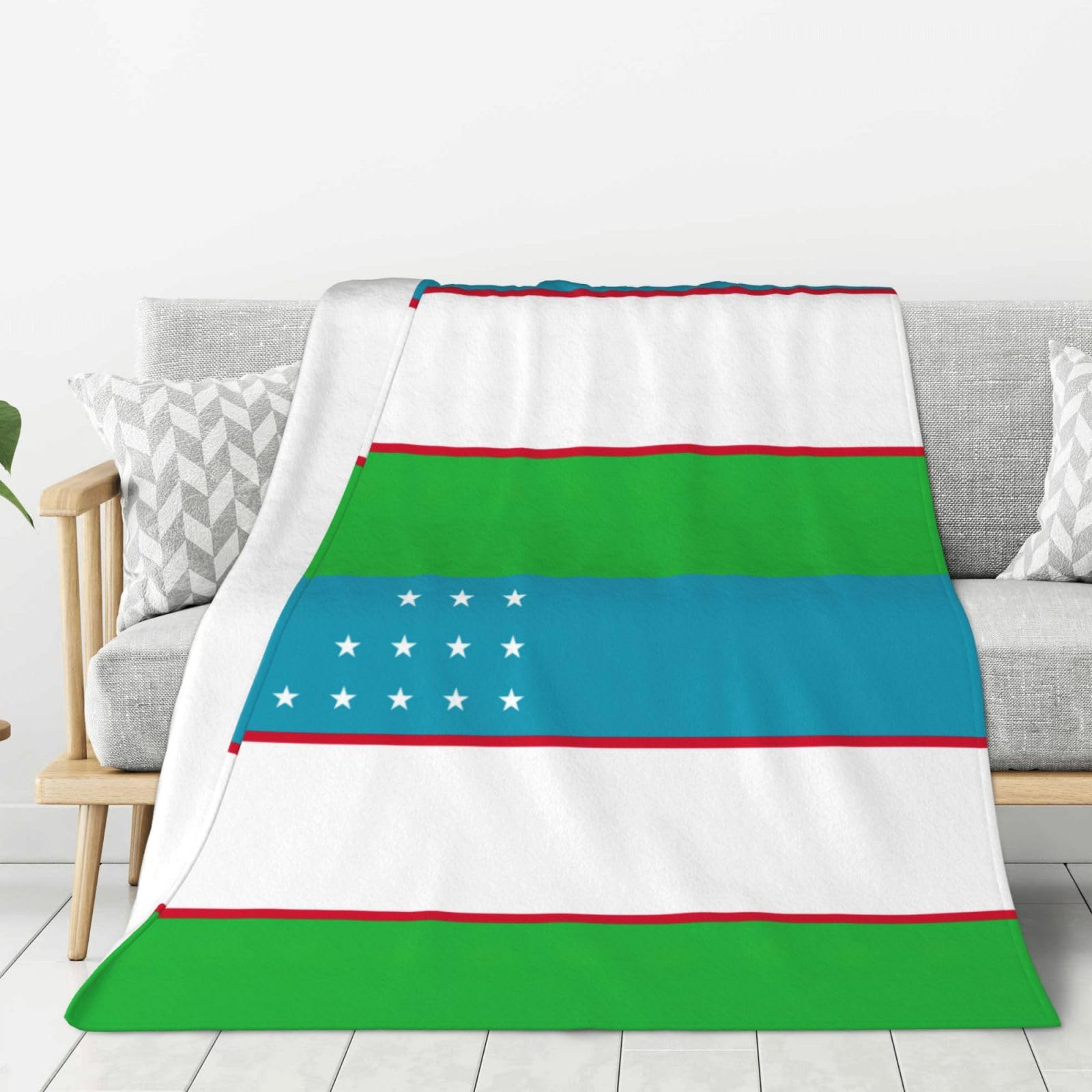 Couverture Ouzbékistan flanelle cadeau original et chaud pour canapé ou lit