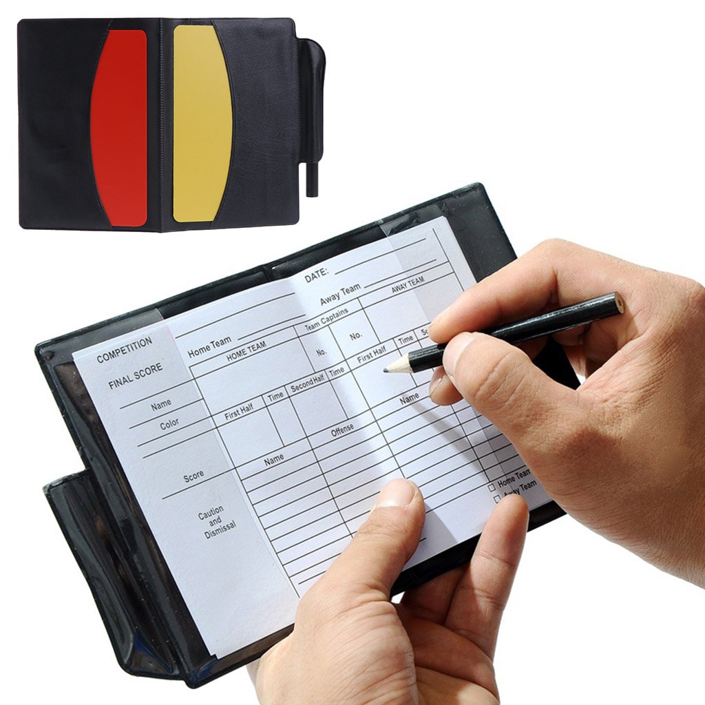 Carnet De Notes Avec Carte Postale Rouge Jaune Papier Footballeur