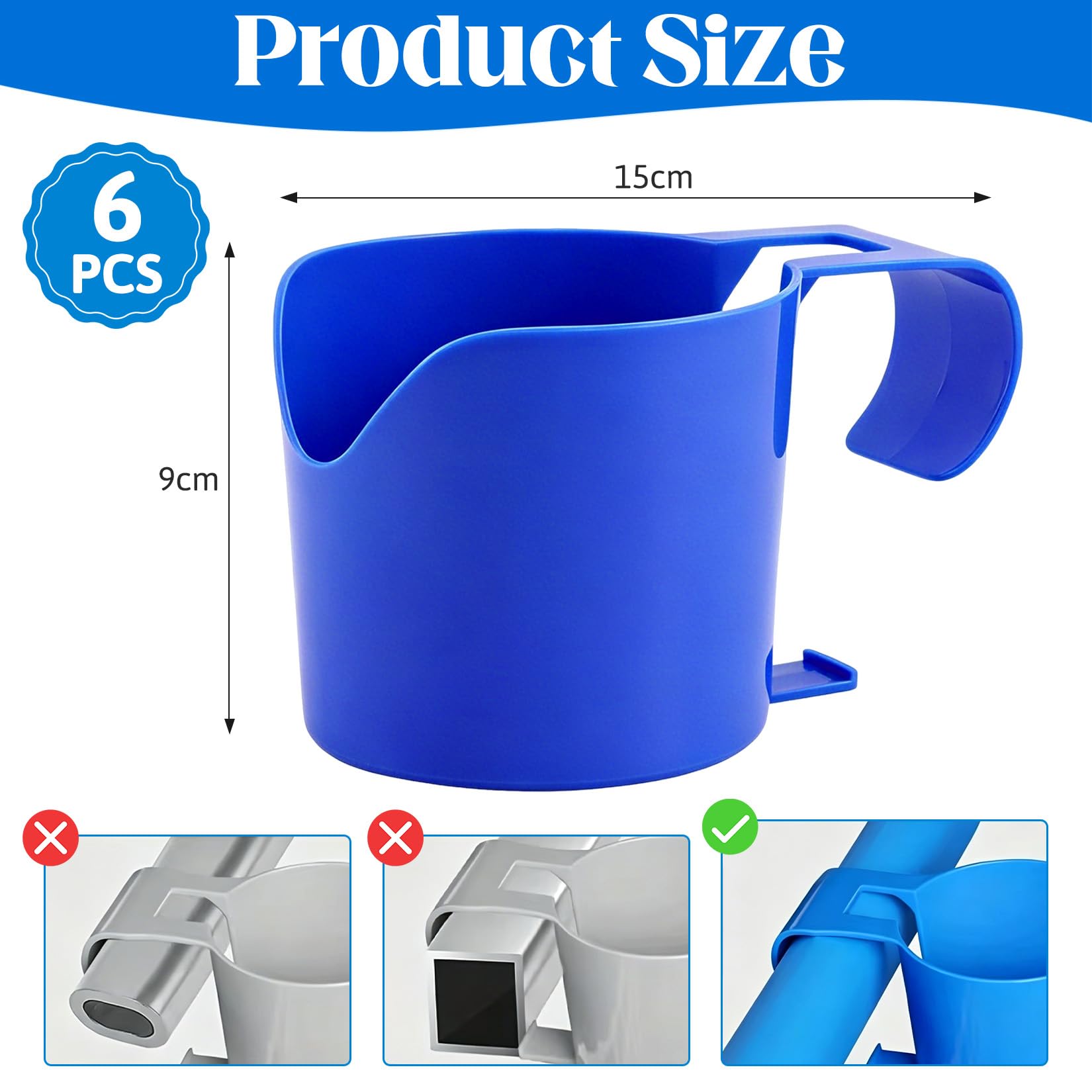 Juego de 6 portavasos para Piscina, de plástico, para Bebidas y Cerveza, Accesorios multifuncionales para Piscinas, Ideales para Bebidas y teléfonos móviles