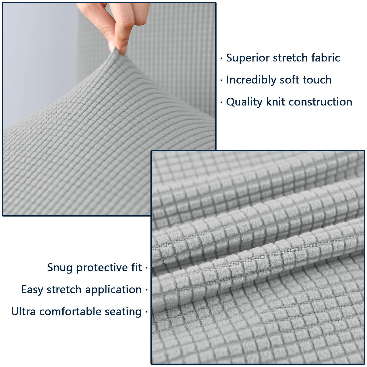 YOPOIY Fundas elásticas para sillas de bar con respaldos, fundas para sillas de bar a prueba de arañazos de gatos, fundas lavables para sillas de bar, protector extraíble para taburete de bar (gris