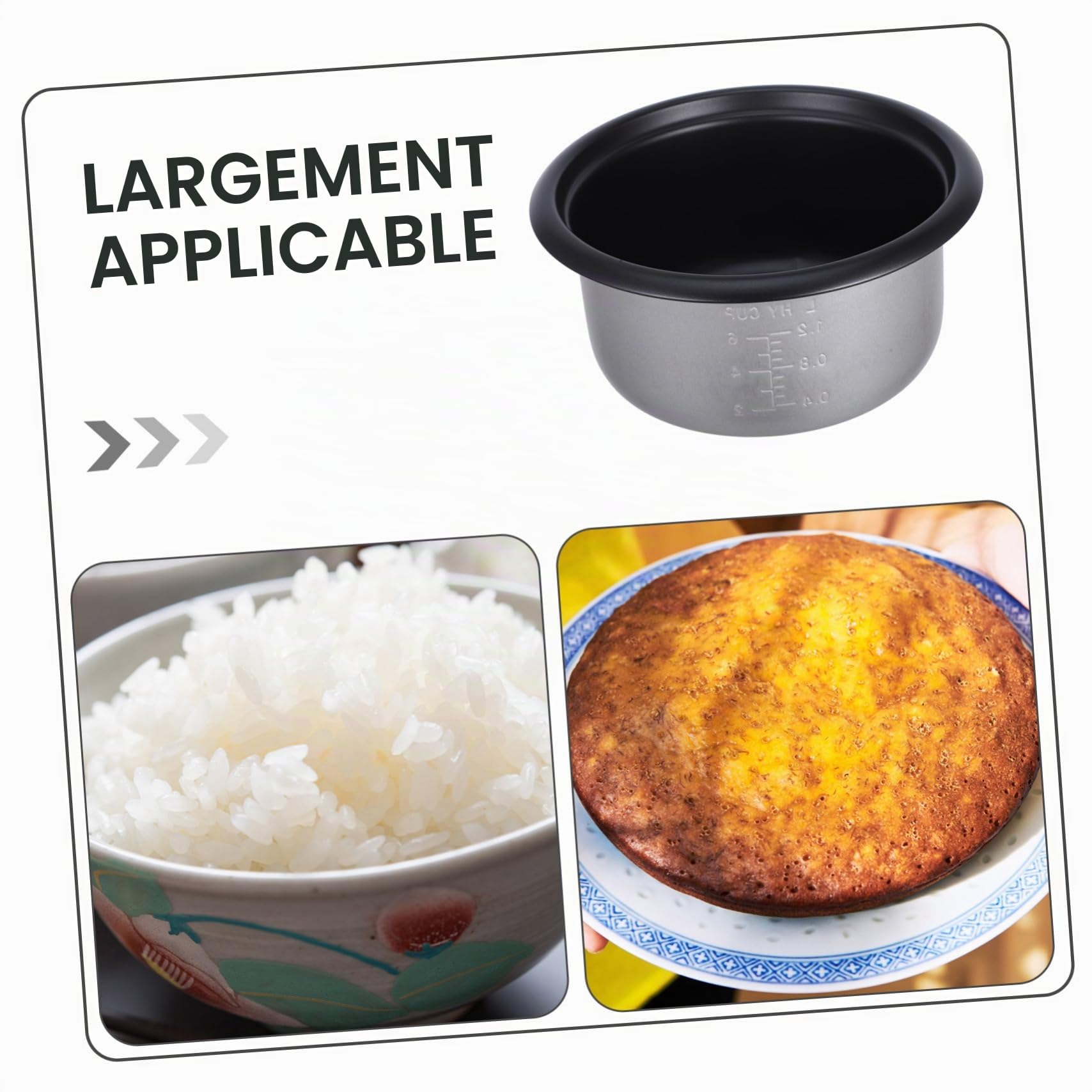 Cabilock Pot Intérieur Antiadhésif en Alliage pour Cuiseur de Riz 3l, Finition Soignée, Accessoire Remplaçant pour Cuiseur à Riz Domestique et Hôtel Plusieurs Styles