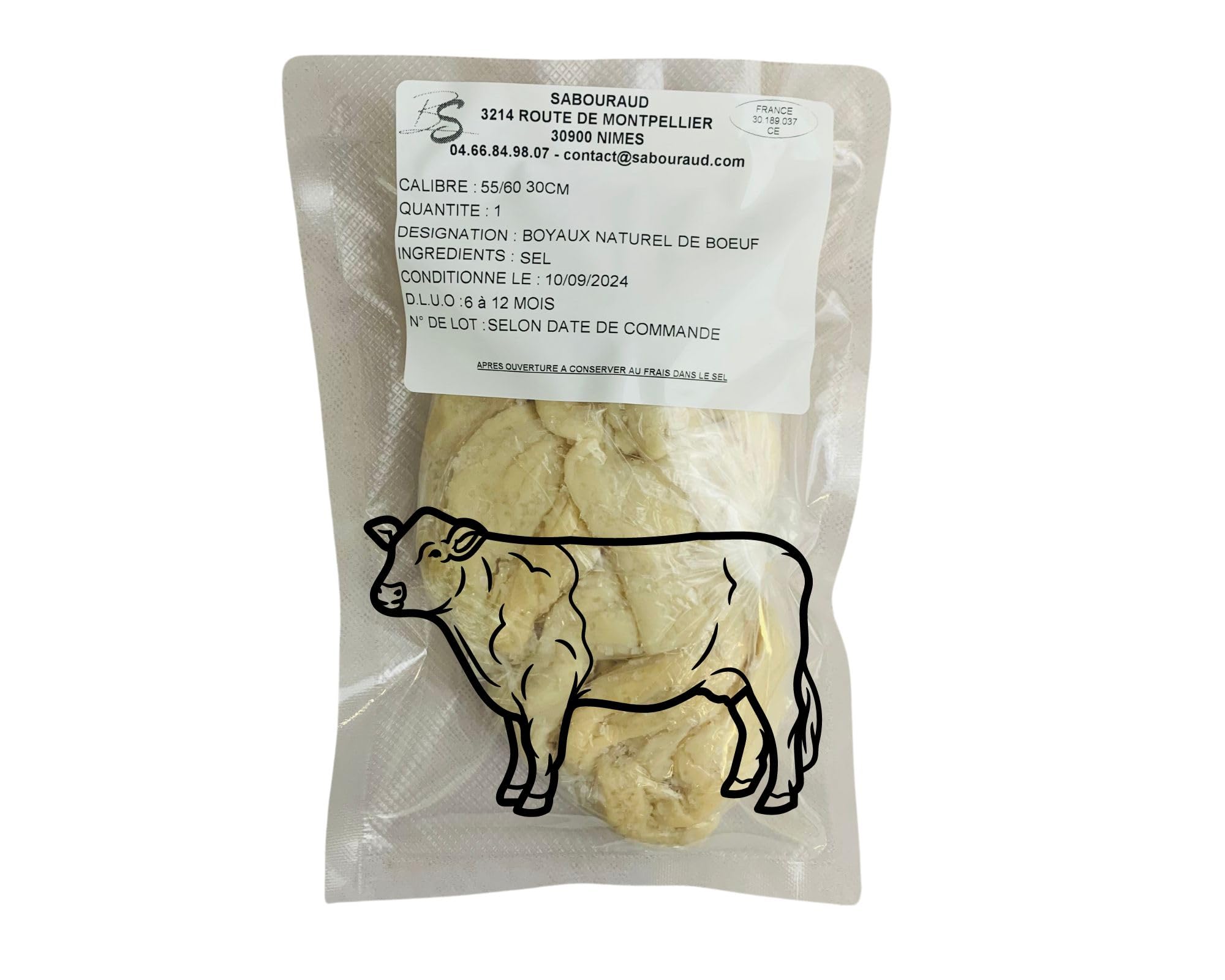 BS BOX, la charcuterie facile Spéciale saucisson, 1 épice combi sec 120 gr, 10 boyaux gros de boeuf 55/60 30 cm pour 10 saucissons de 500 gr environ