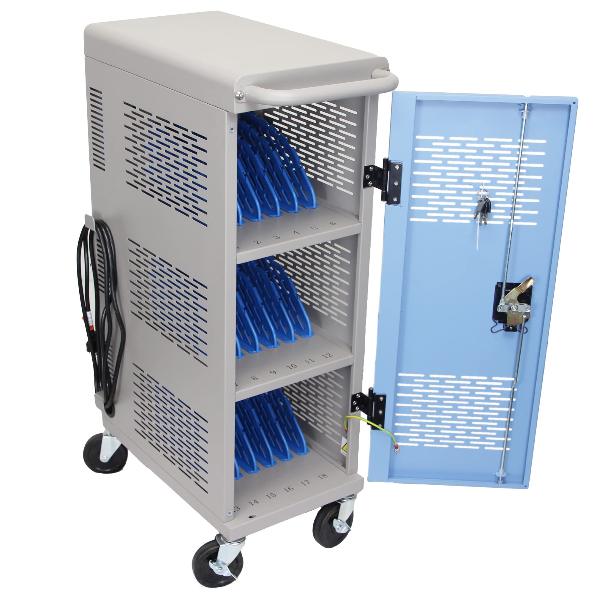 Buy POCHAR Fully Assembled 18Device Chromebook Charging Cart Locking
