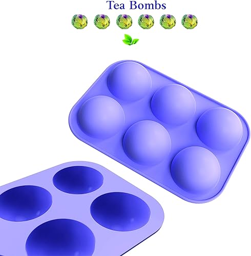 Miniatura 4 de Moldes de silicona de media esfera para bombas de té y té verde matcha, bombas de cacao caliente, receta para cápsulas de miel, conchas de azúcar