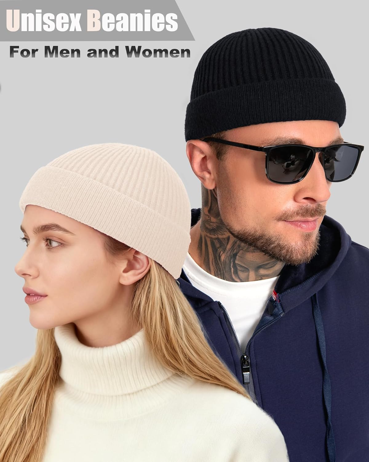 ROYBENS Swag Wool Short Fisherman Beanie for Men Women, Fleece Lined Warm Winter Hat, Knit Cuff Trawler Beanies Skull Cap - Image 8