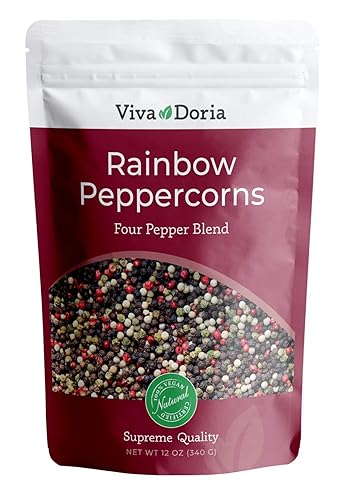 Viva Doria Rainbow Blend Peppercorn pimienta negra entera esterilizada al vapor pimienta verde entera pimienta rosa entera pimienta blanca entera 12 Viva Doria Rainbow Blend Peppercorn pimienta negra entera esterilizada al vapor pimienta verde entera pimienta rosa entera pimienta blanca entera 12