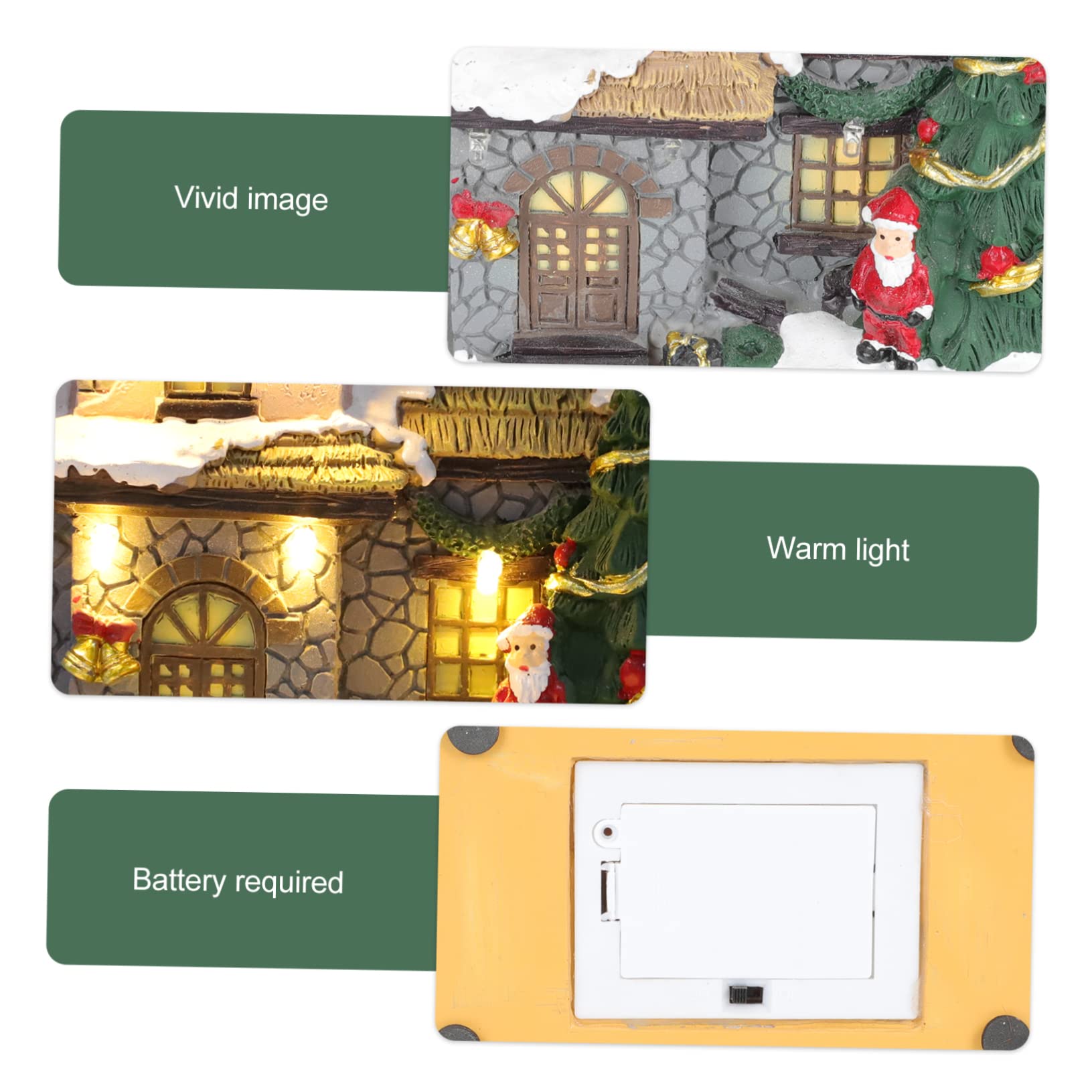 Casa Luminosa De Resina con Muñeco De Decoración Navideña De Escritorio con Iluminación Led para Ambiente Festivo