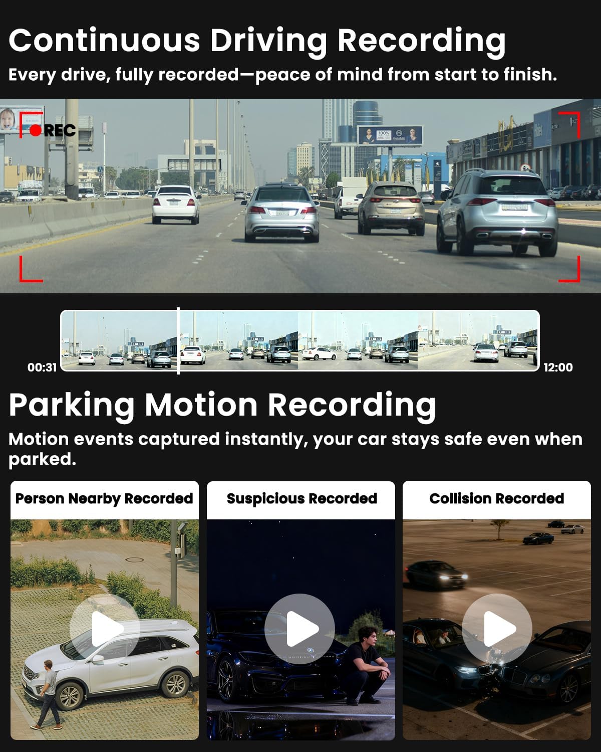 4G LTE Dash Cam with SIM Card, Live Streaming Car Security Camera Front & Cabin, 24/7 Parking Mode, AI Motion Alerts, Remote Viewing & 2-Way Talk, SD/Cloud, Anti-Theft Surveillance for Fleet & Family