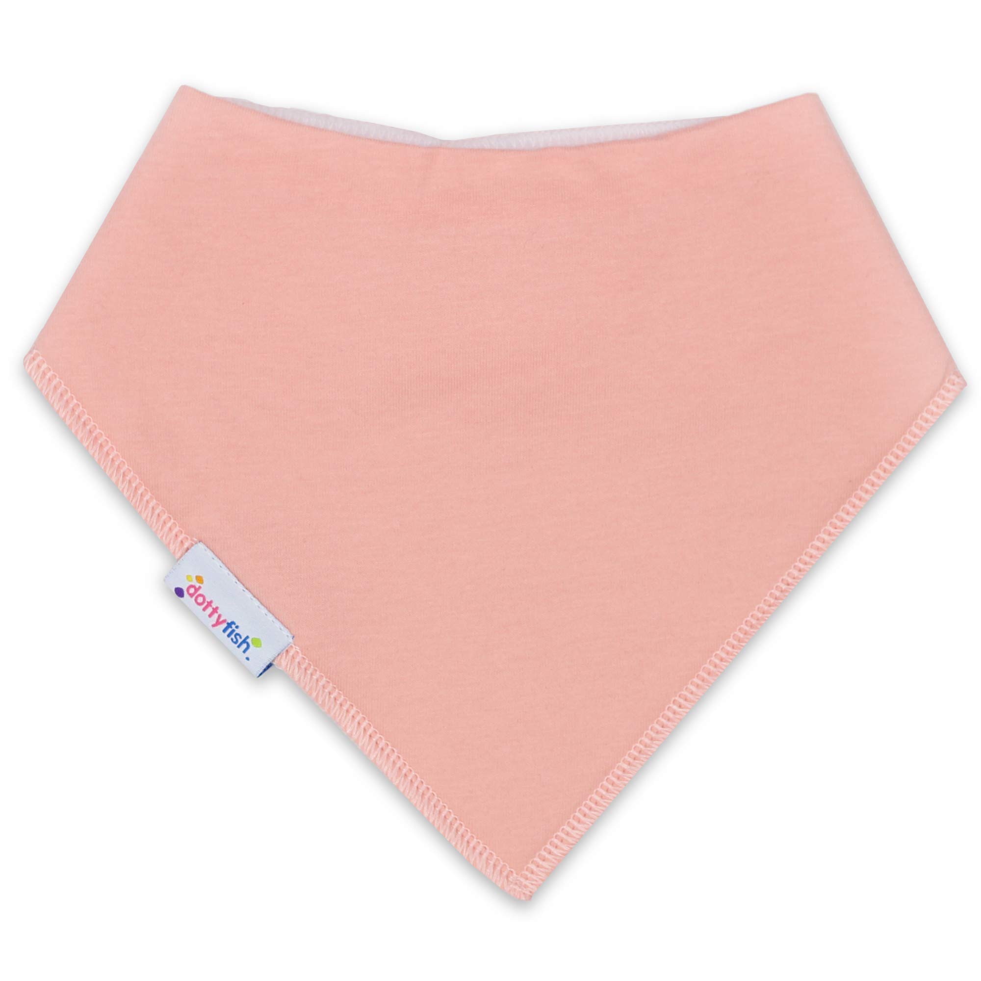 Dotty Fish Baby Bandana Bibs – Organic Cotton Dribble & Teething Bibs with Super Absorbent Fleece Backing, Adjustable Popper Closure, for Newborns & Toddlers – Peachy Pink
