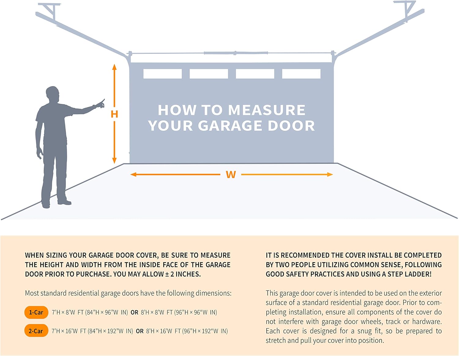 Snowflake Santa | 2-Car Garage Door Christmas Cover Banner Decoration - (7'H x 16'W)