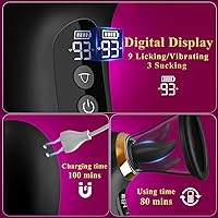 Vista 7 de Juguetes sexuales de rosa para mujer - Vibrador de succión de 5 en 1, juguete sexual de rosa, 3 succiones, 9 lamidos de lengua y vibración, juguetes