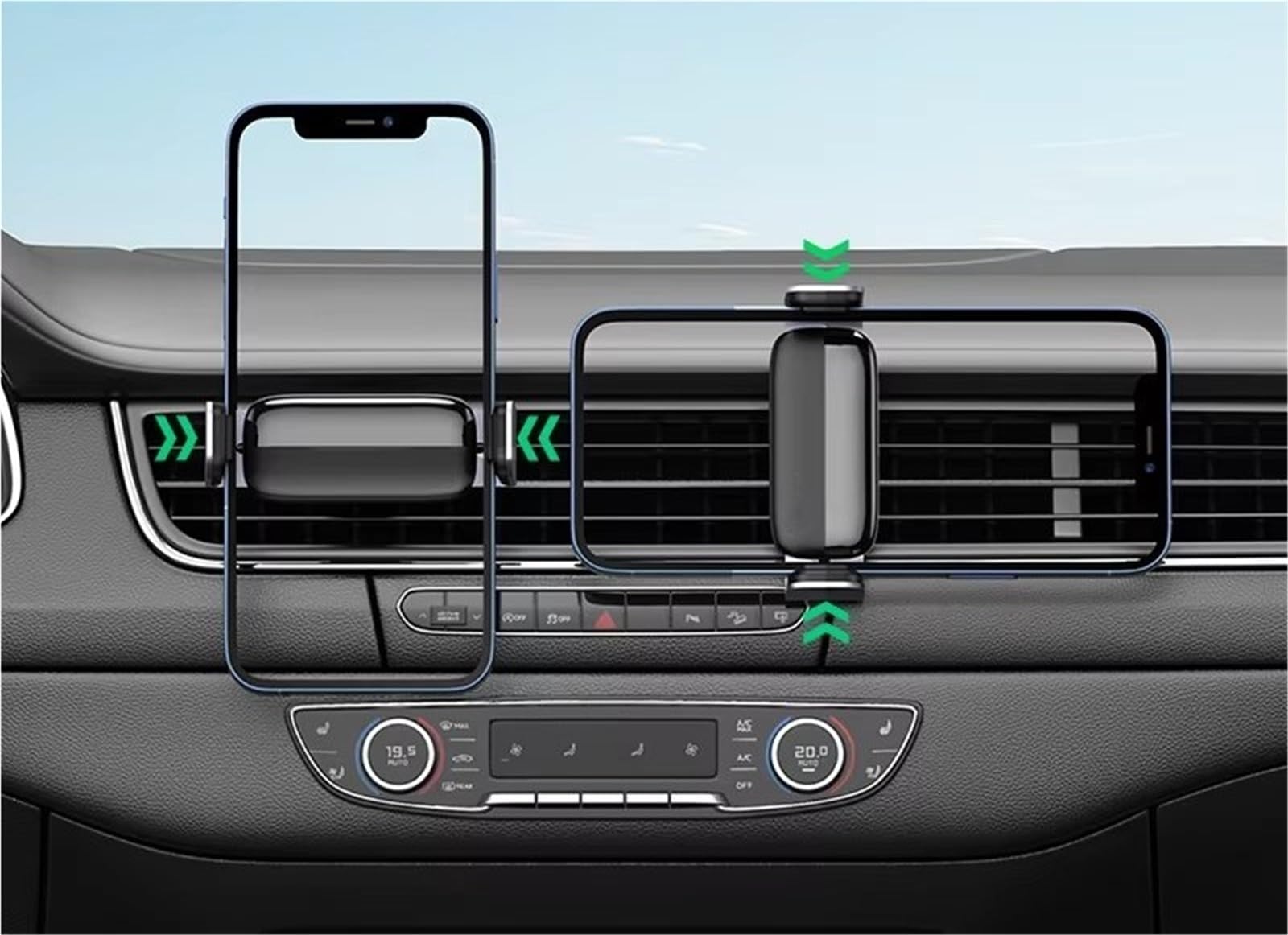 para Xiaomi Universal Phone Car Holder Stand UGREEN Car Phone Holder Soporte para Teléfono Móvil Air Vent Phone Stand Soporte Móvil Coche(Metal Black-1piece)