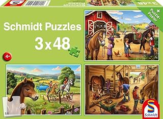 Comprar Schmidt Spiele 56519 Mis Favoritos Caballos 3 x 48 Piezas Puzzle Infantil, Multicolor