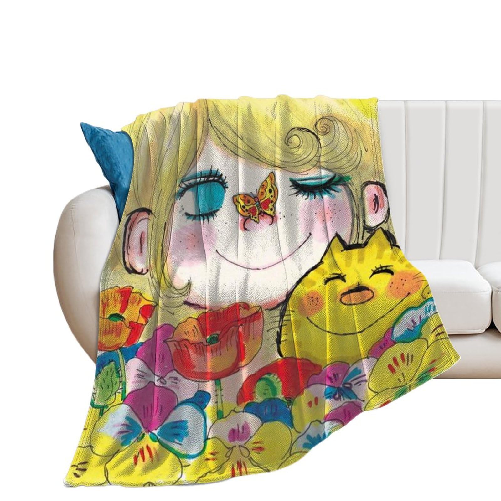 Amazon｜水森亜土 (73) エアコンブランケット ブランケット お昼寝